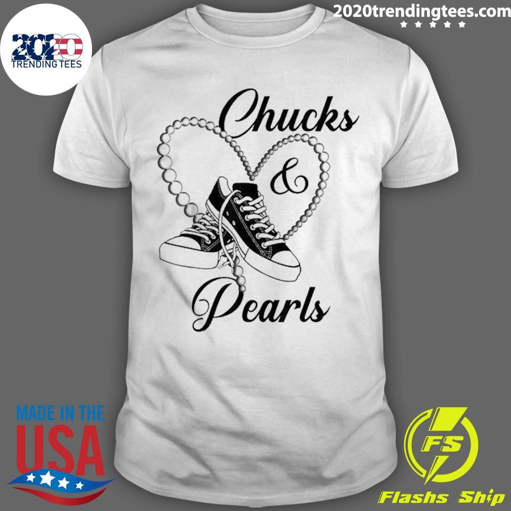 Premium Chucks And Pearls I'm With Her Kamala 2024 - Adult & Kids T-Shirts, Sweatshirts & Hoodies apparel design preview 1