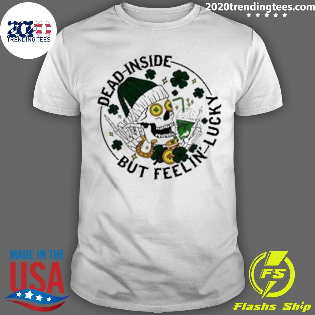 Premium Dead Inside But Feeling Lucky Skull Shamrock - Adult & Kids T-Shirts, Sweatshirts & Hoodies apparel design preview 1