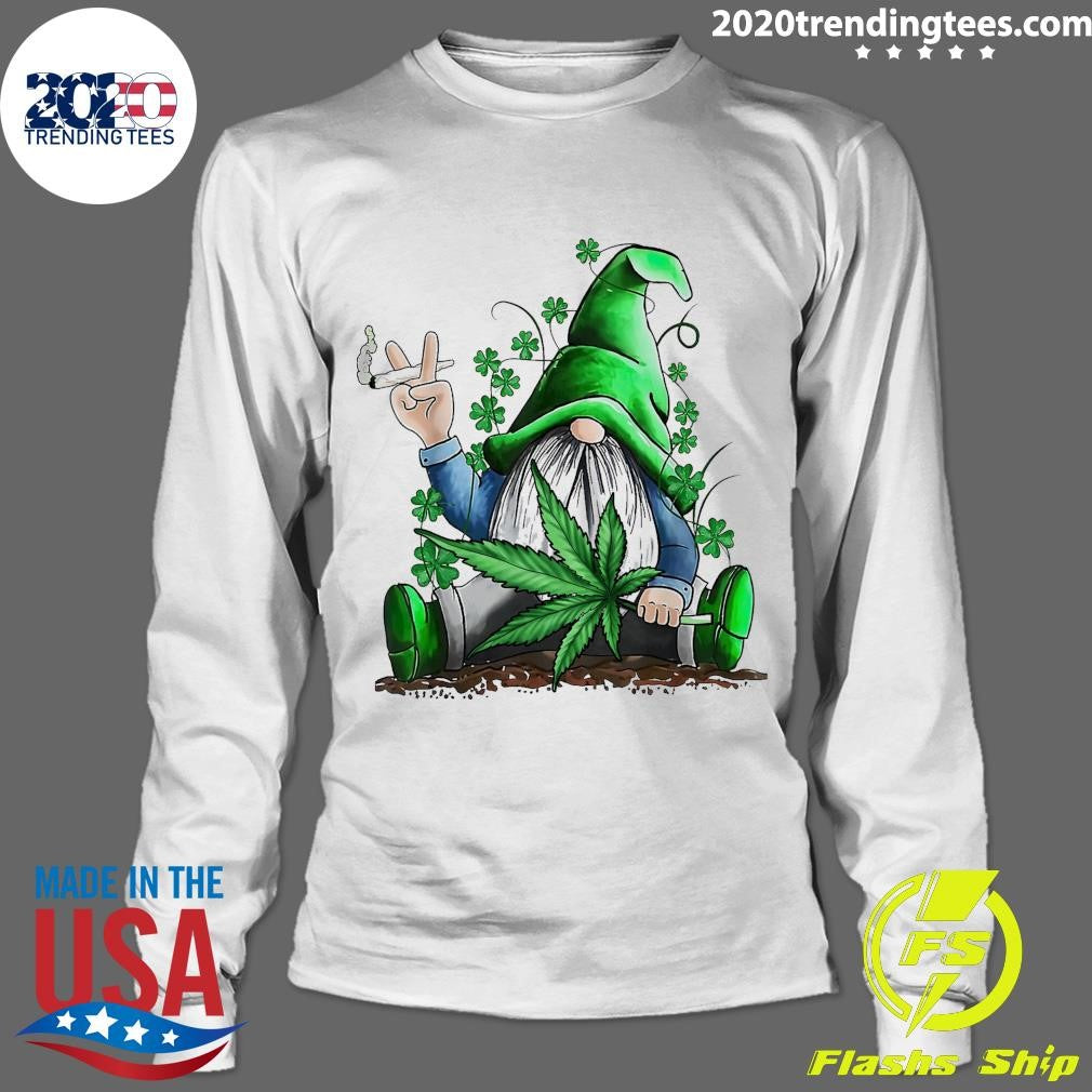 Premium Funny Gnome Pot Leaf 420 Marijuana Weed St - Adult & Kids T-Shirts, Sweatshirts & Hoodies apparel design preview 4