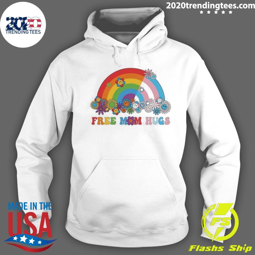 Premium Groovy Free Mom Hugs - Adult & Kids T-Shirts, Sweatshirts & Hoodies apparel design preview 2