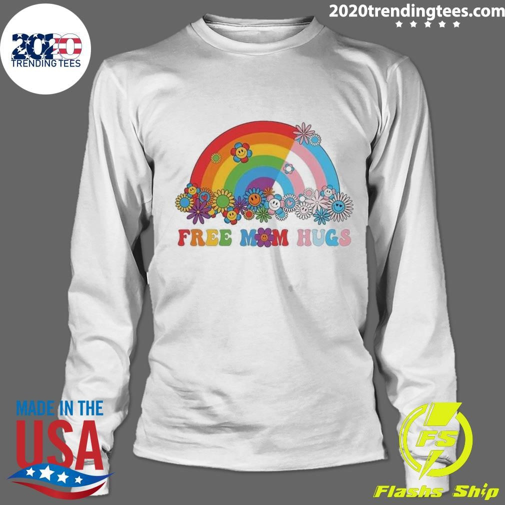 Premium Groovy Free Mom Hugs - Adult & Kids T-Shirts, Sweatshirts & Hoodies apparel design preview 4