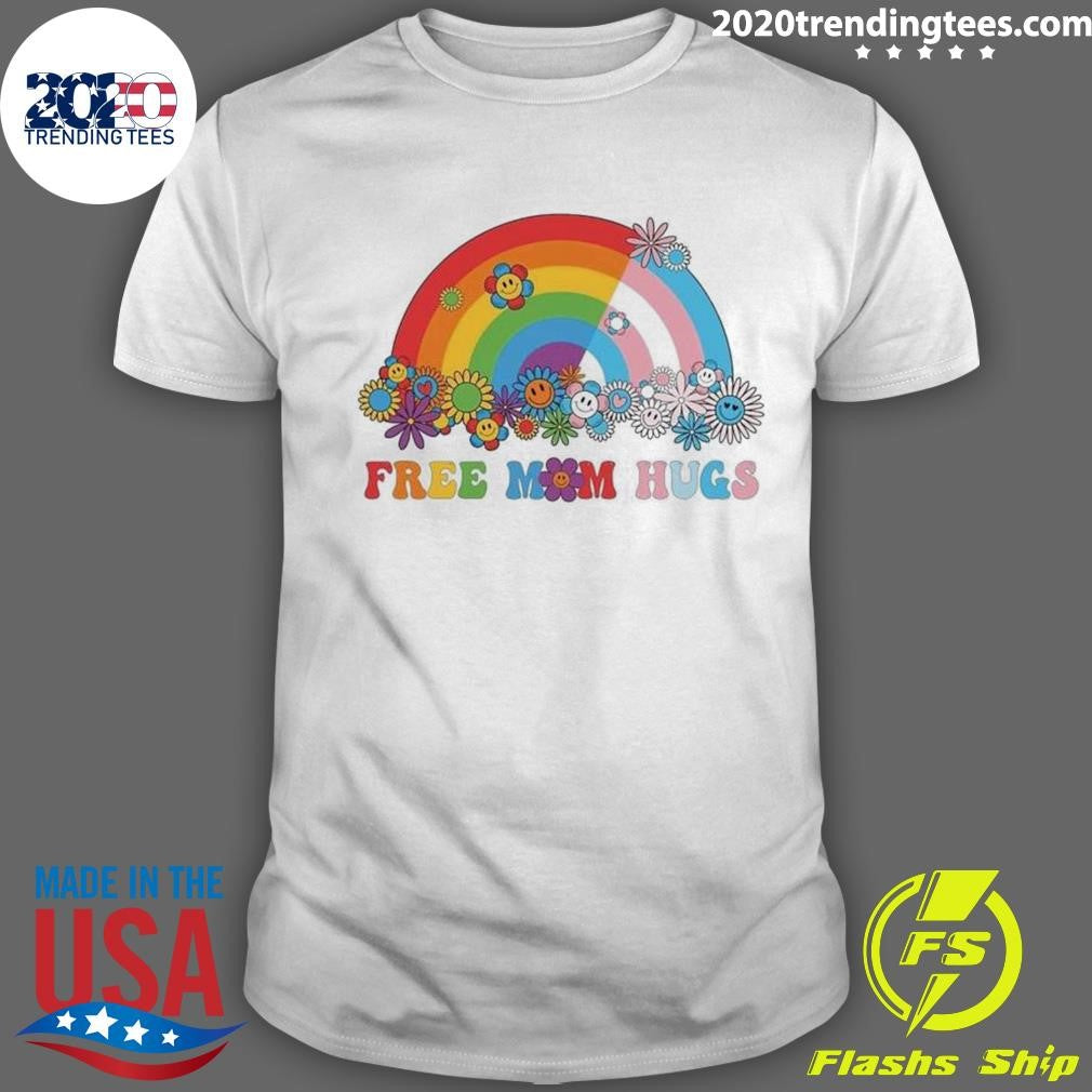 Premium Groovy Free Mom Hugs - Adult & Kids T-Shirts, Sweatshirts & Hoodies apparel design preview 1