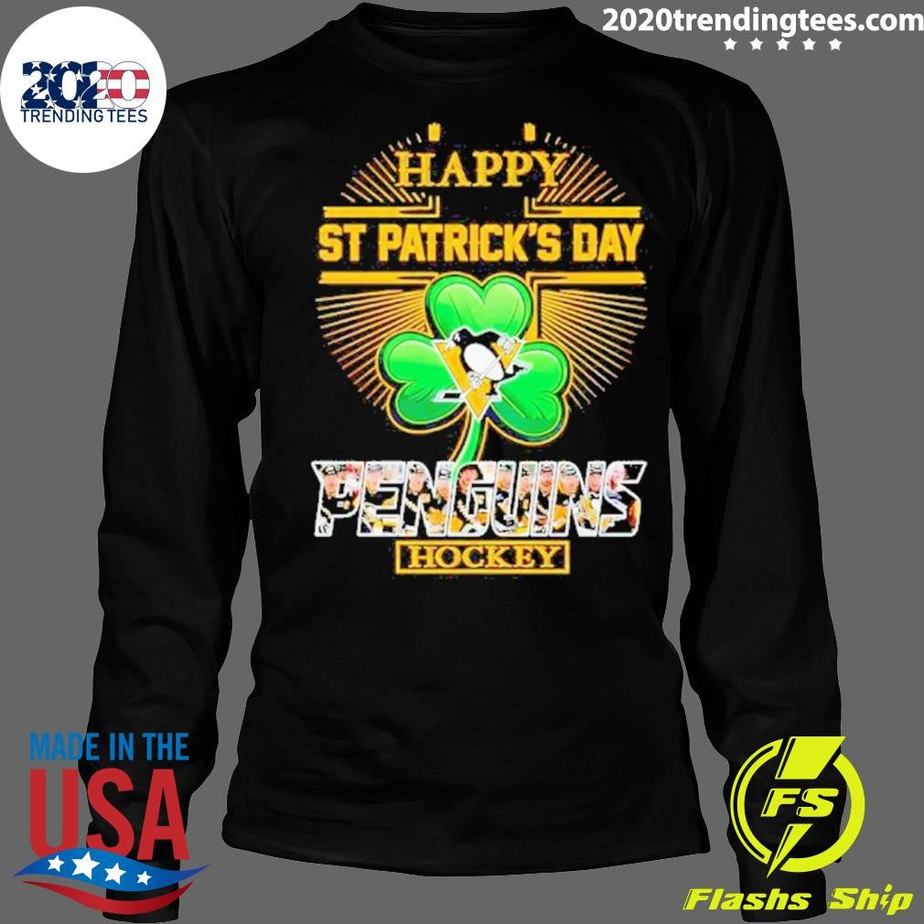 Premium Happy St Patrick's Day Penguins Hockey - Adult & Kids T-Shirts, Sweatshirts & Hoodies apparel design preview 4