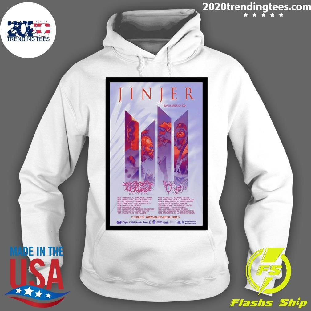 Premium Jinjer North America 2024 - Adult & Kids T-Shirts, Sweatshirts & Hoodies apparel design preview 2