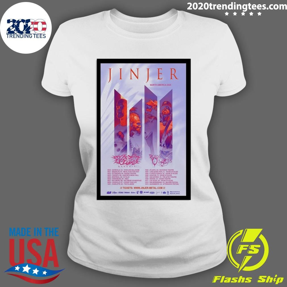 Premium Jinjer North America 2024 - Adult & Kids T-Shirts, Sweatshirts & Hoodies apparel design preview 3