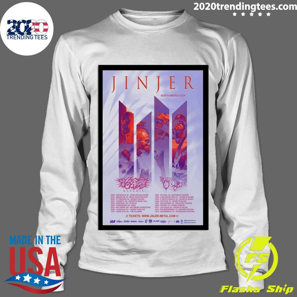 Premium Jinjer North America 2024 - Adult & Kids T-Shirts, Sweatshirts & Hoodies apparel design preview 4