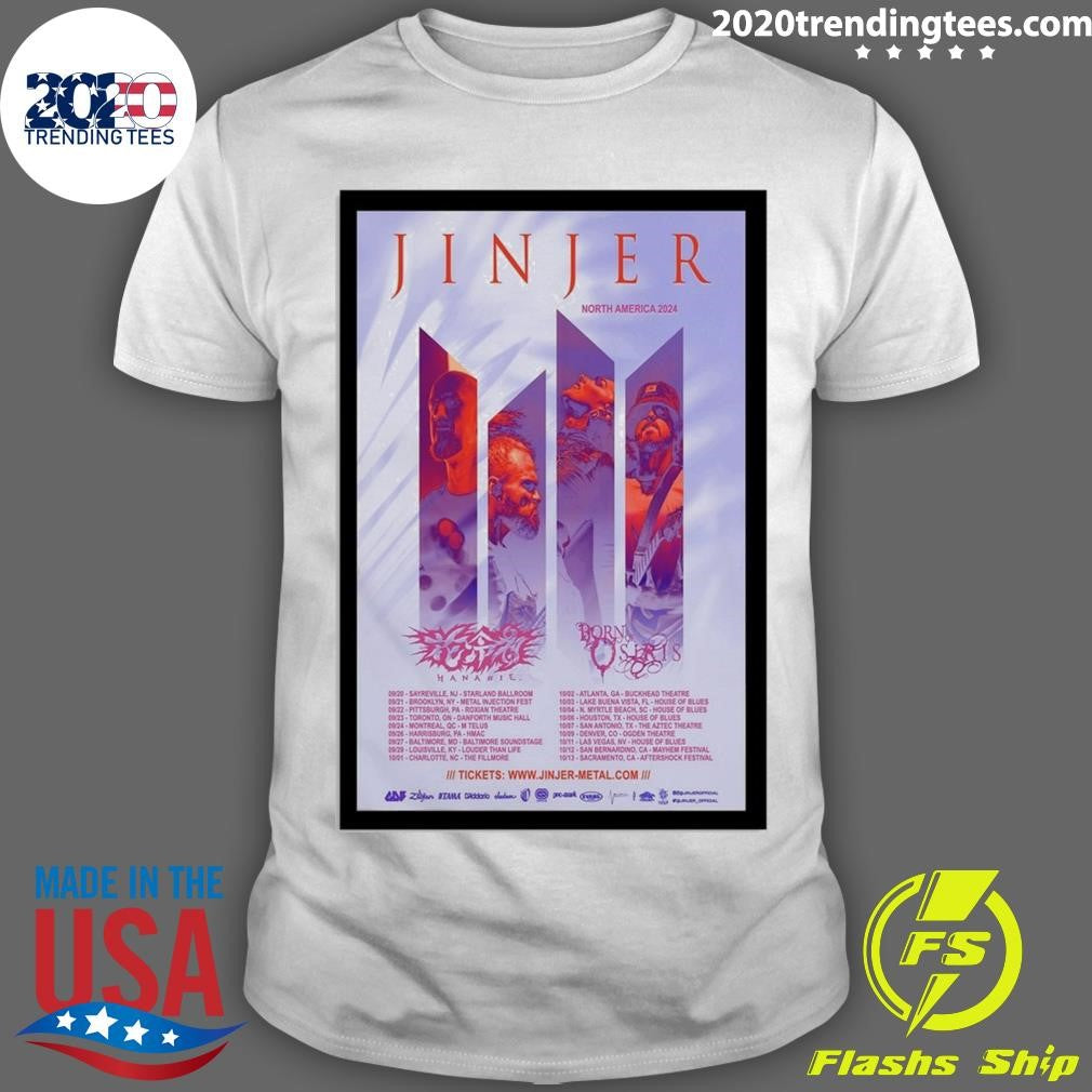 Premium Jinjer North America 2024 - Adult & Kids T-Shirts, Sweatshirts & Hoodies apparel design preview 1
