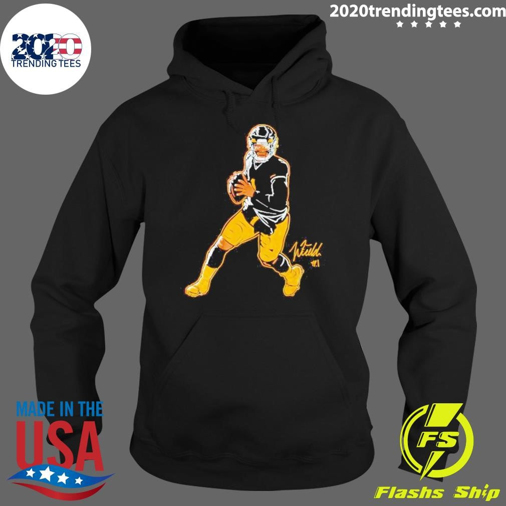 Premium Justin Fields Pittsburgh Superstar Pose - Adult & Kids T-Shirts, Sweatshirts & Hoodies apparel design preview 2