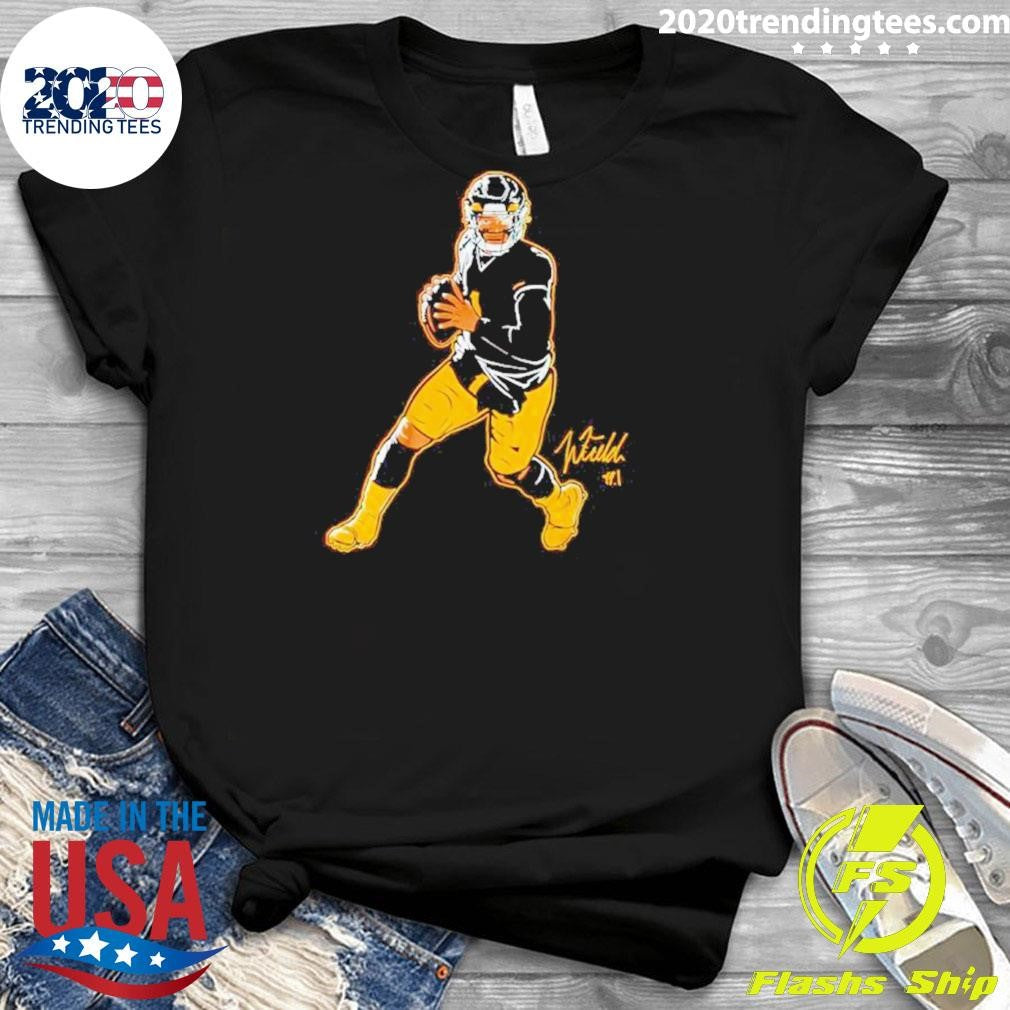 Premium Justin Fields Pittsburgh Superstar Pose - Adult & Kids T-Shirts, Sweatshirts & Hoodies apparel design preview 3