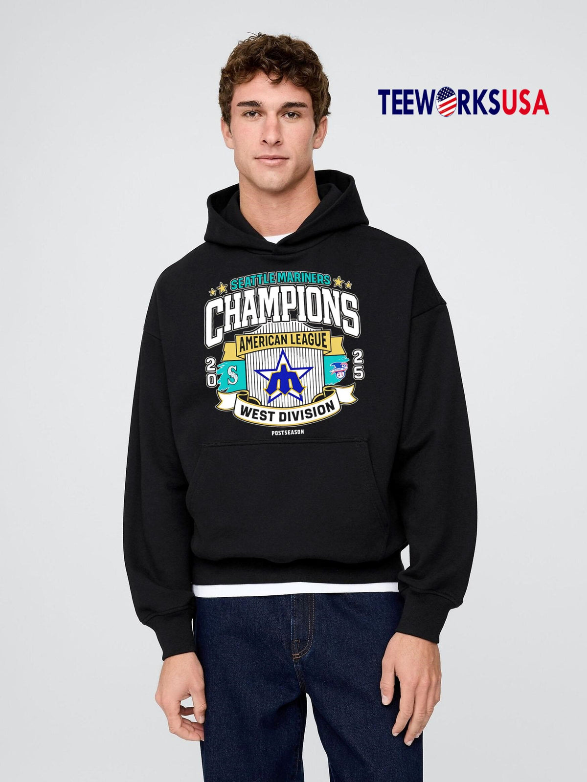 Premium Mariners Al-West-Division Champions 2025 - Adult & Kids T-Shirts, Sweatshirts & Hoodies apparel design preview 2