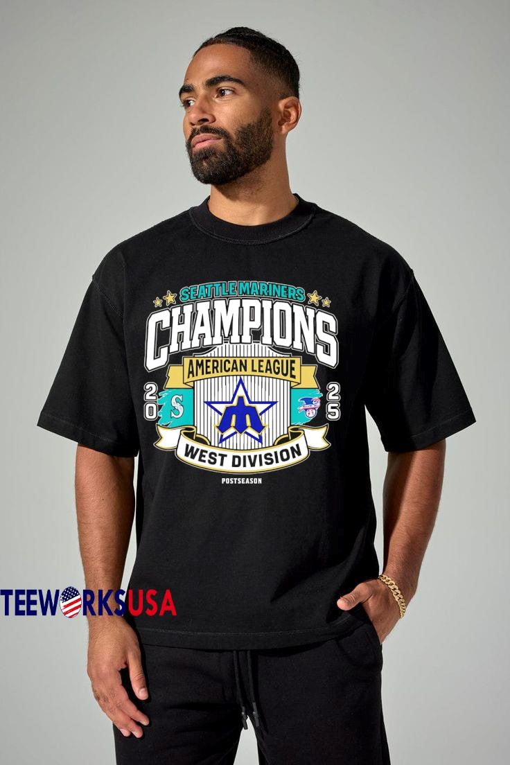 Premium Mariners Al-West-Division Champions 2025 - Adult & Kids T-Shirts, Sweatshirts & Hoodies apparel design preview 1