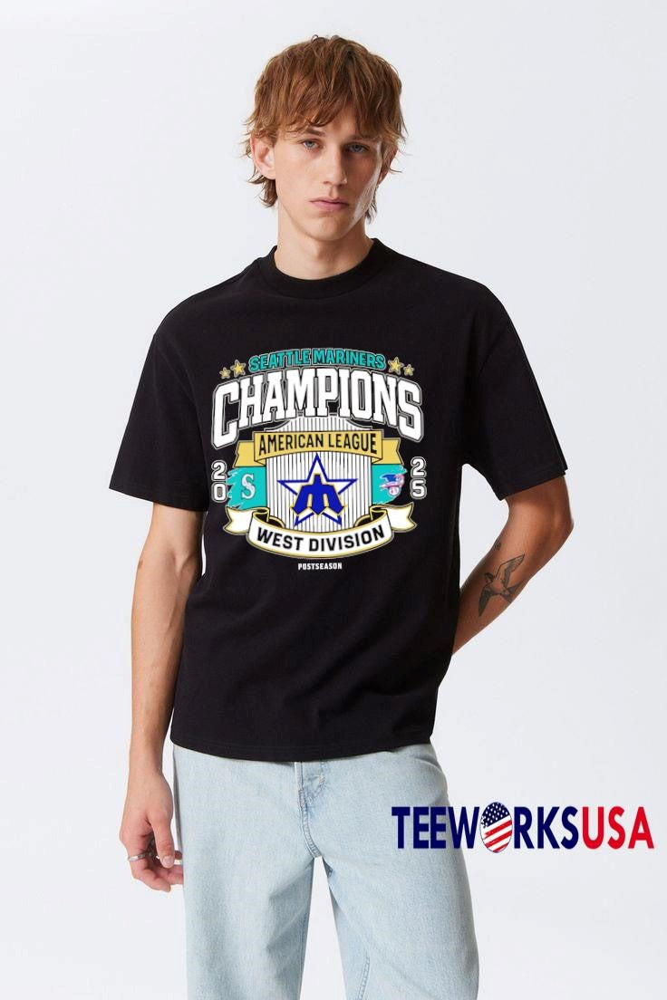 Premium Mariners Al-West-Division Champions 2025 - Adult & Kids T-Shirts, Sweatshirts & Hoodies apparel design preview 3
