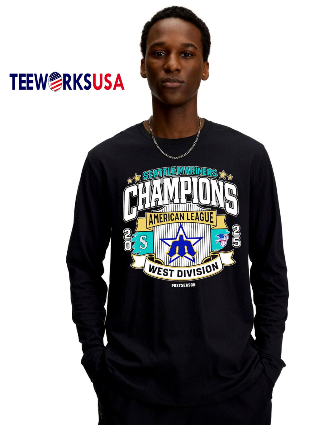 Premium Mariners Al-West-Division Champions 2025 - Adult & Kids T-Shirts, Sweatshirts & Hoodies apparel design preview 4