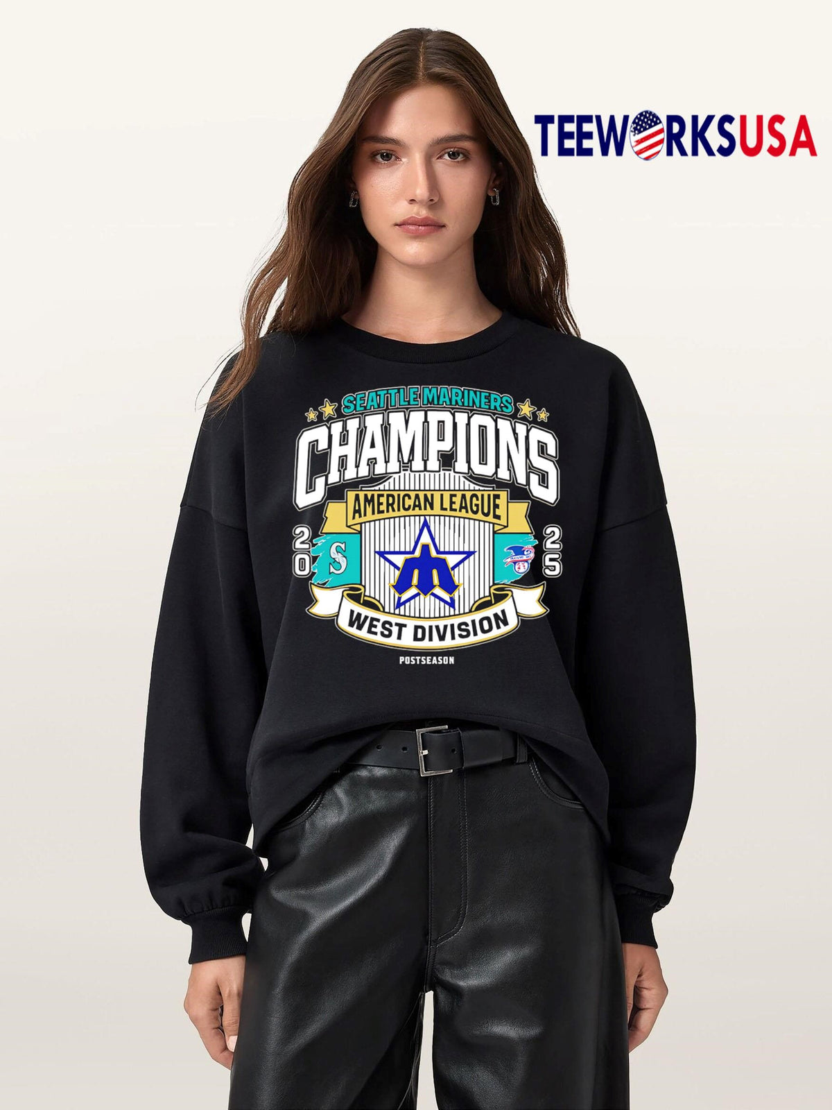 Premium Mariners Al-West-Division Champions 2025 - Adult & Kids T-Shirts, Sweatshirts & Hoodies apparel design preview 5