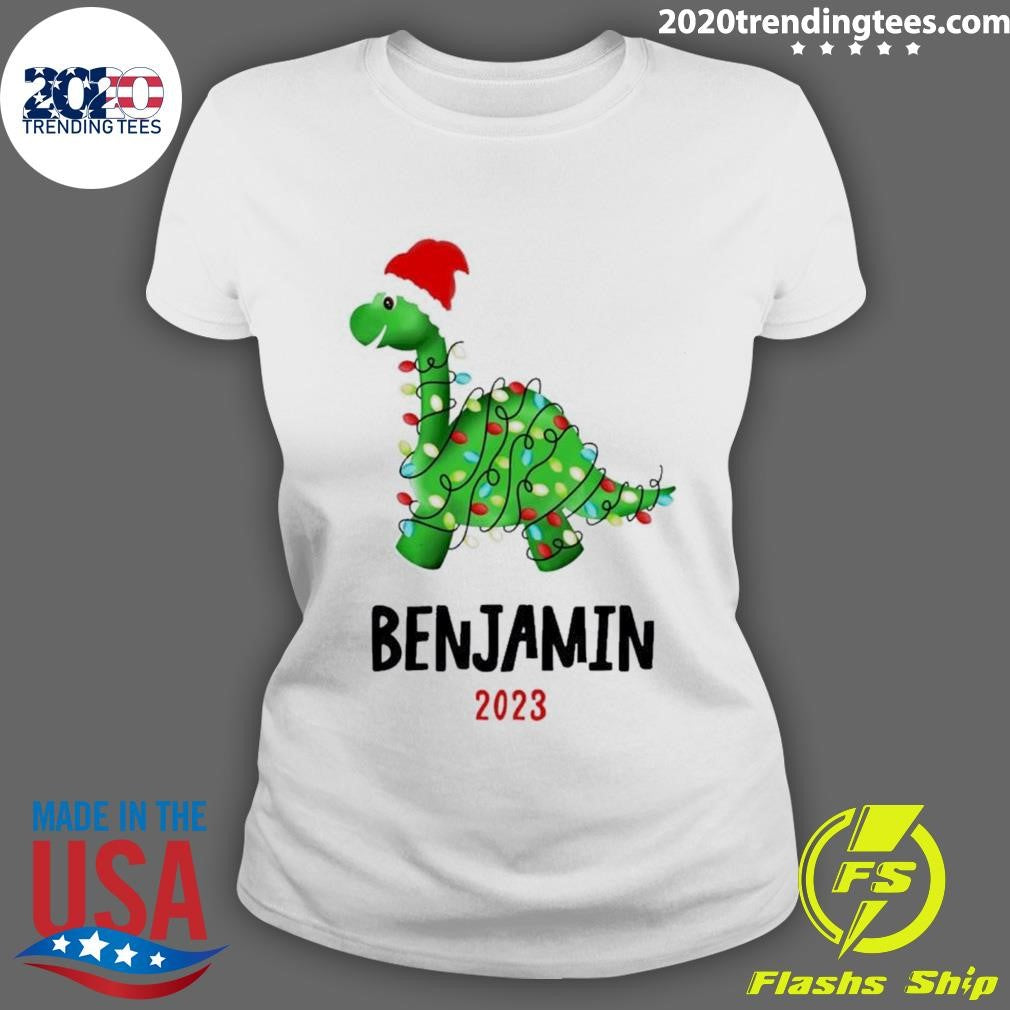 Premium Personalized Dinosaur Christmas Lights Custom - Adult & Kids T-Shirts, Sweatshirts & Hoodies apparel design preview 3