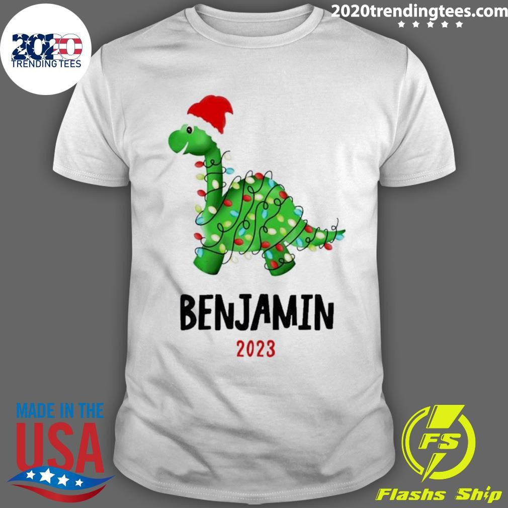 Premium Personalized Dinosaur Christmas Lights Custom - Adult & Kids T-Shirts, Sweatshirts & Hoodies apparel design preview 1