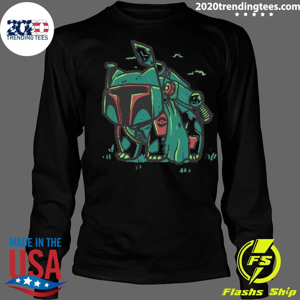 Premium Pokemon Bulbasaur X Star Wars Boba Fett - Adult & Kids T-Shirts, Sweatshirts & Hoodies apparel design preview 4
