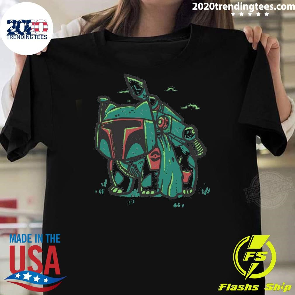 Premium Pokemon Bulbasaur X Star Wars Boba Fett - Adult & Kids T-Shirts, Sweatshirts & Hoodies apparel design preview 1