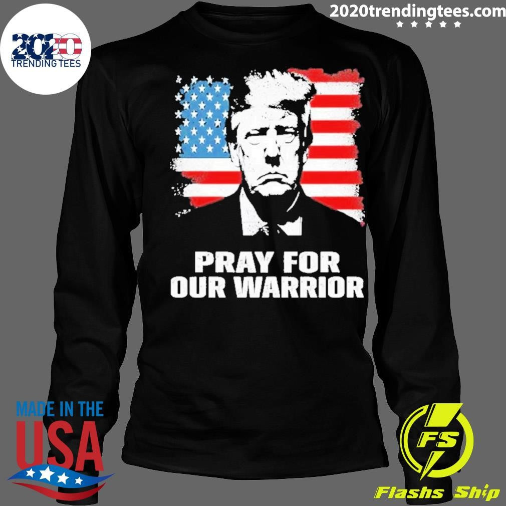 Premium Pray For Our Warrior Trump - Adult & Kids T-Shirts, Sweatshirts & Hoodies apparel design preview 4