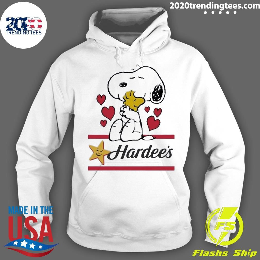 Premium Snoopy And Woodstock Loves Hardee's Logo - Adult & Kids T-Shirts, Sweatshirts & Hoodies apparel design preview 2