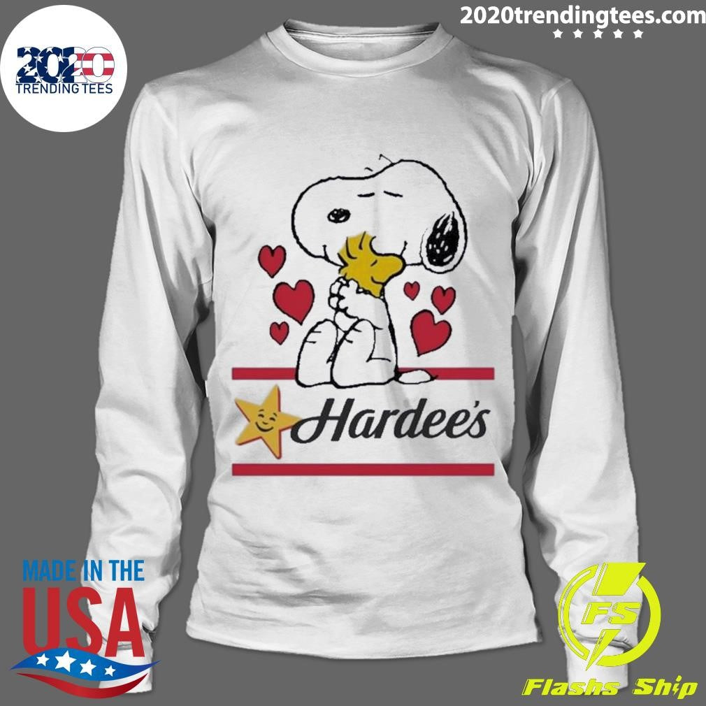 Premium Snoopy And Woodstock Loves Hardee's Logo - Adult & Kids T-Shirts, Sweatshirts & Hoodies apparel design preview 4