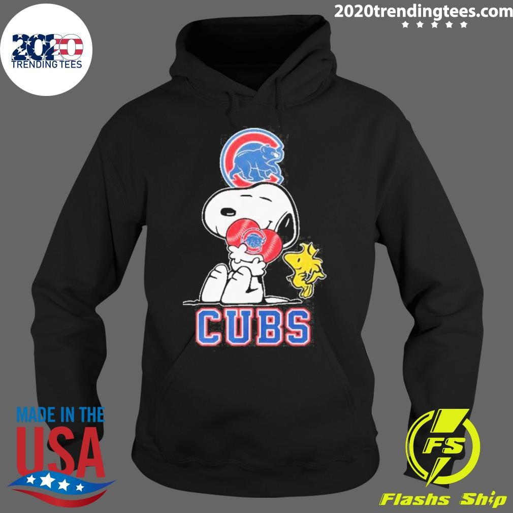 Premium Snoopy Hug Heart Chicago Cubs Baseball - Adult & Kids T-Shirts, Sweatshirts & Hoodies apparel design preview 2