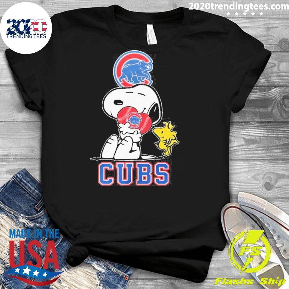 Premium Snoopy Hug Heart Chicago Cubs Baseball - Adult & Kids T-Shirts, Sweatshirts & Hoodies apparel design preview 3