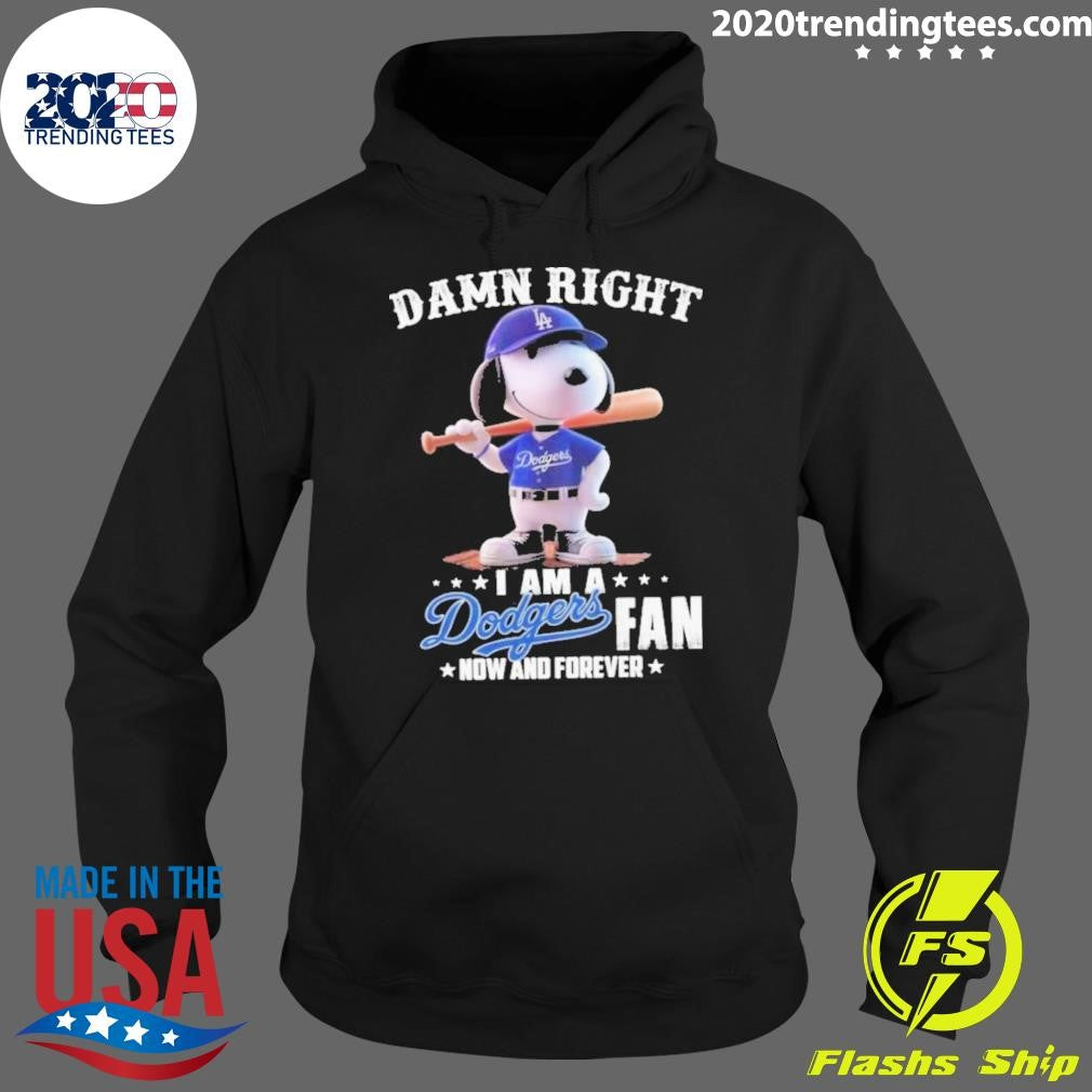 Premium Snoopy Los Angeles Dodgers I Am A Fan Now And - Adult & Kids T-Shirts, Sweatshirts & Hoodies apparel design preview 2