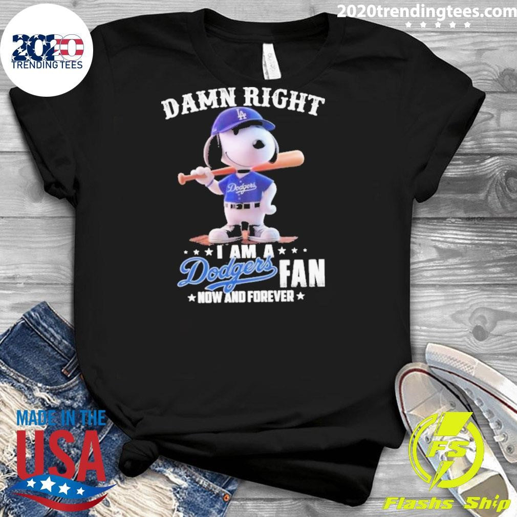 Premium Snoopy Los Angeles Dodgers I Am A Fan Now And - Adult & Kids T-Shirts, Sweatshirts & Hoodies apparel design preview 3