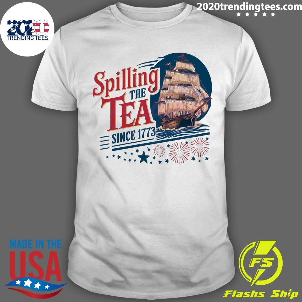Premium Spilling The Tea Since 1773 Independence Day - Adult & Kids T-Shirts, Sweatshirts & Hoodies apparel design preview 1