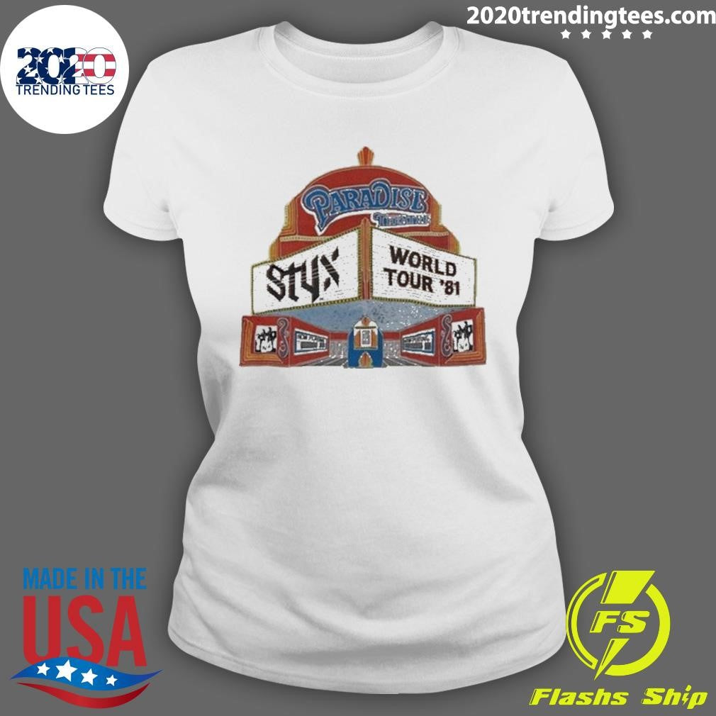 Premium Styx Tour 80s The Paradise Theatre Raglan - Adult & Kids T-Shirts, Sweatshirts & Hoodies apparel design preview 3