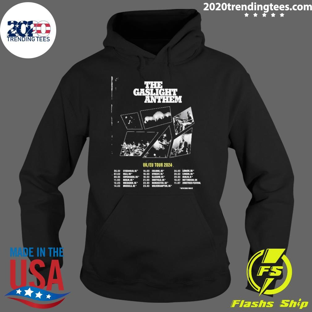 Premium The Gaslight Anthem Uk Eu Tour 2024 - Adult & Kids T-Shirts, Sweatshirts & Hoodies apparel design preview 2