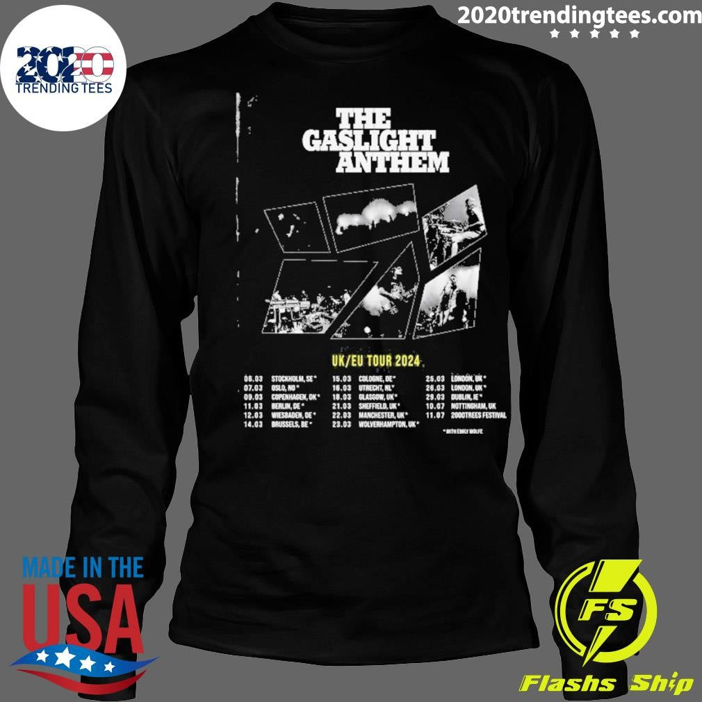 Premium The Gaslight Anthem Uk Eu Tour 2024 - Adult & Kids T-Shirts, Sweatshirts & Hoodies apparel design preview 4