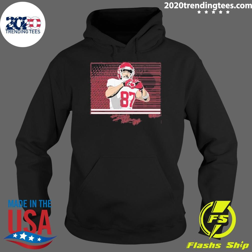 Premium Travis Kelce Throw Up The Heart Hands Super - Adult & Kids T-Shirts, Sweatshirts & Hoodies apparel design preview 2