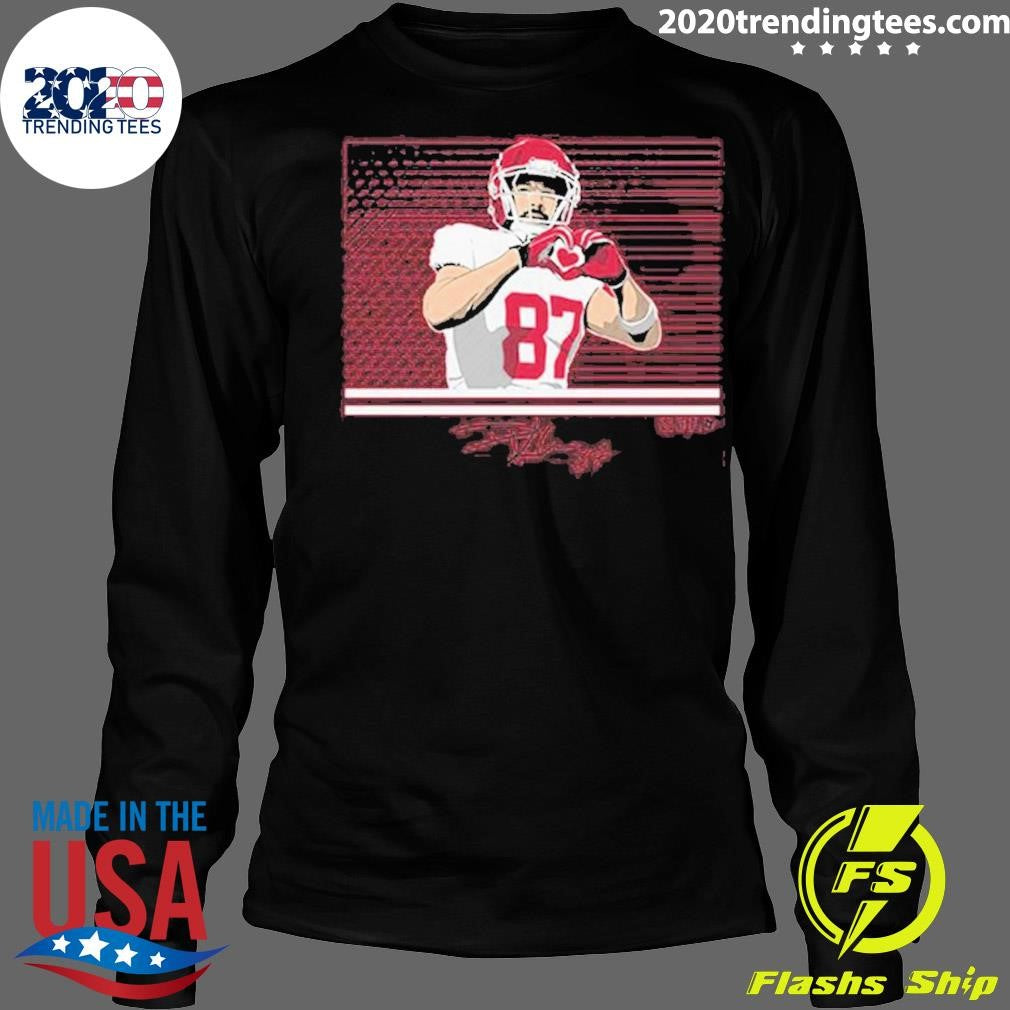 Premium Travis Kelce Throw Up The Heart Hands Super - Adult & Kids T-Shirts, Sweatshirts & Hoodies apparel design preview 4