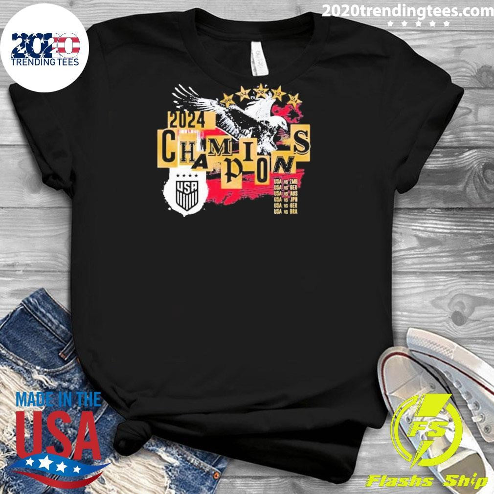 Premium Uswnt 2024 Champions Eagle - Adult & Kids T-Shirts, Sweatshirts & Hoodies apparel design preview 3
