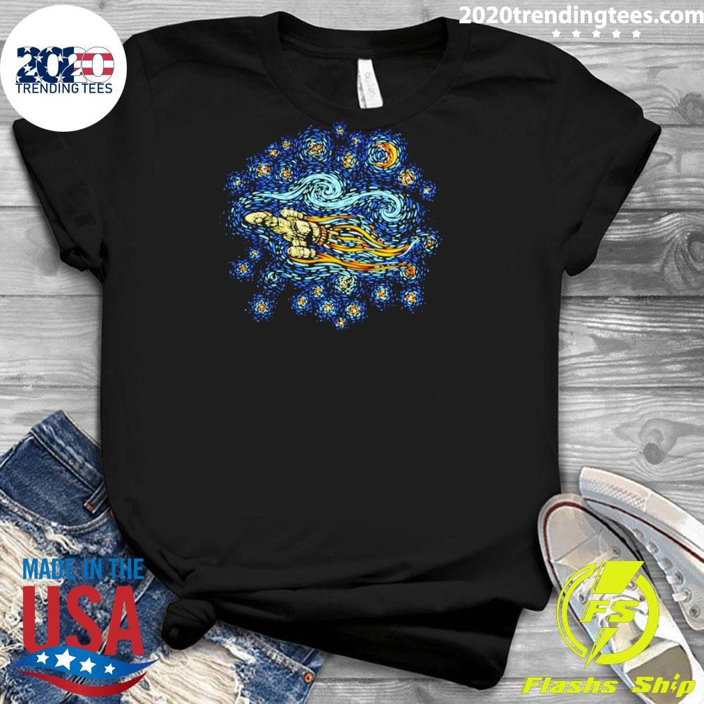 Premium Van Gogh's Starry Night Shiny - Adult & Kids T-Shirts, Sweatshirts & Hoodies apparel design preview 3