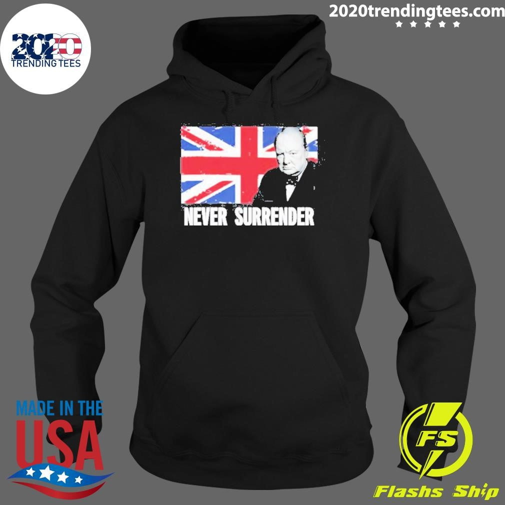 Premium Winston Churchill Never Surrender - Adult & Kids T-Shirts, Sweatshirts & Hoodies apparel design preview 2
