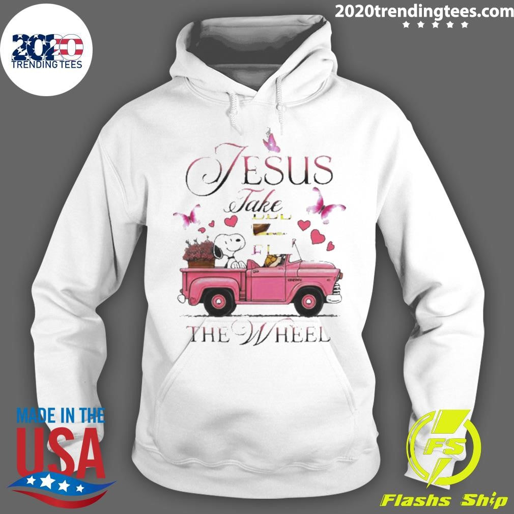 Premium snoopy And Peanuts Jesus Take The Wheel - Adult & Kids T-Shirts, Sweatshirts & Hoodies apparel design preview 2