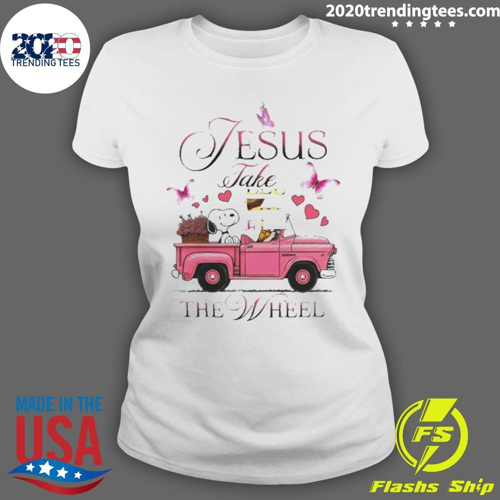 Premium snoopy And Peanuts Jesus Take The Wheel - Adult & Kids T-Shirts, Sweatshirts & Hoodies apparel design preview 3