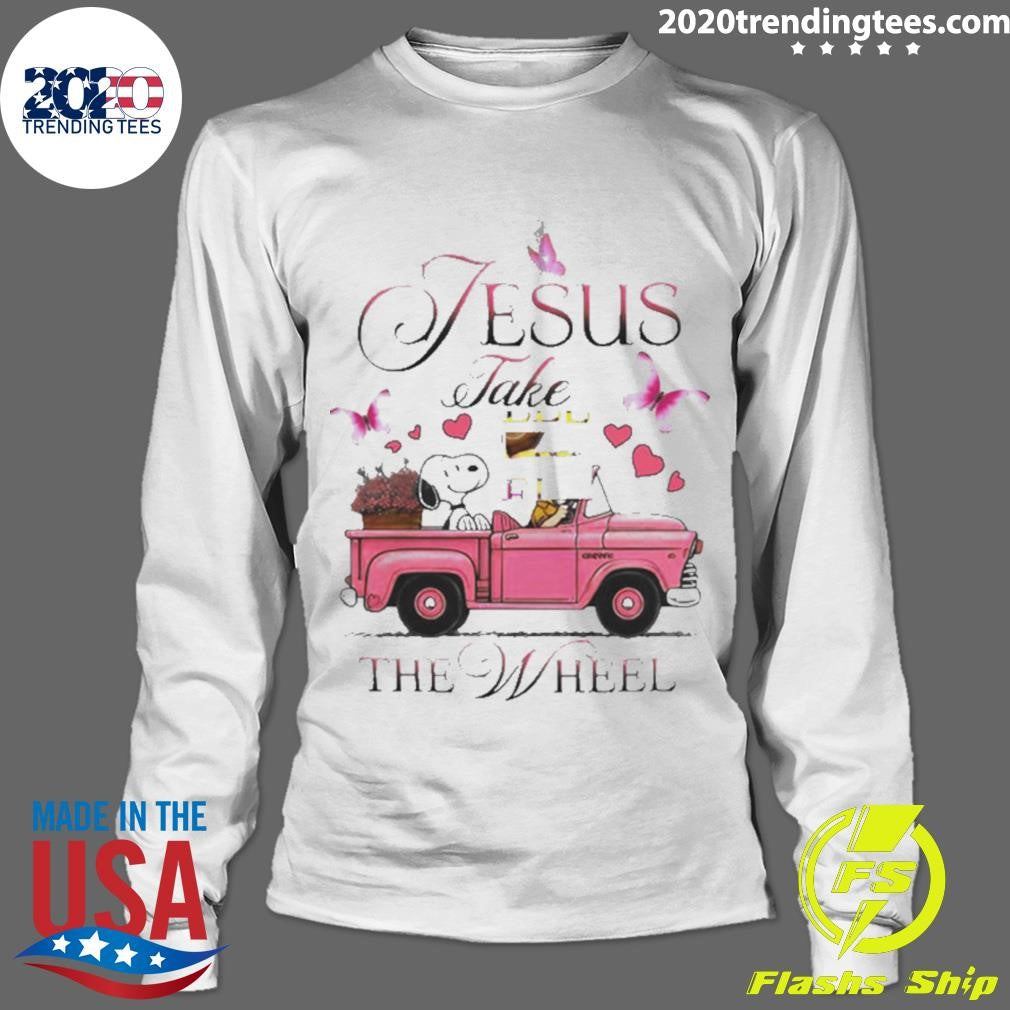 Premium snoopy And Peanuts Jesus Take The Wheel - Adult & Kids T-Shirts, Sweatshirts & Hoodies apparel design preview 4