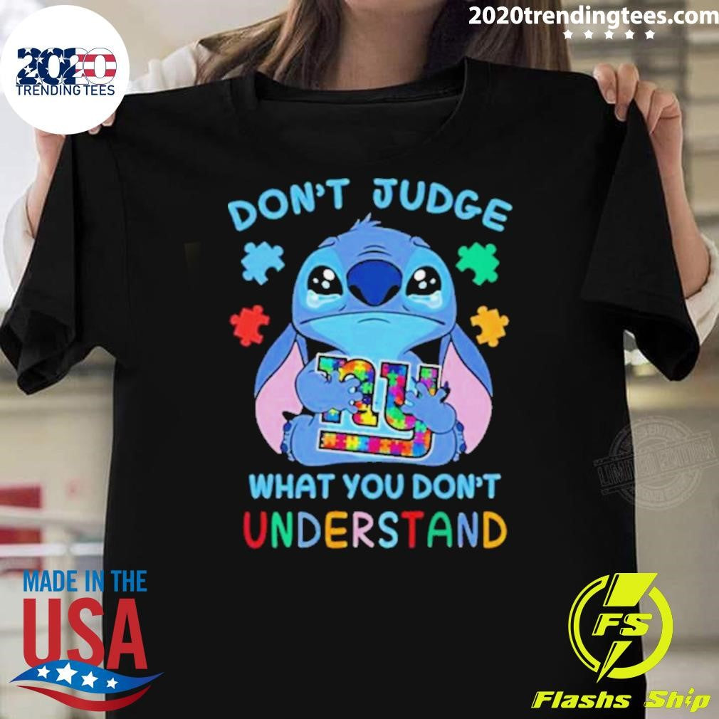 Premium stitch New York Giants Autism Awareness Don't - Adult & Kids T-Shirts, Sweatshirts & Hoodies apparel design preview 1