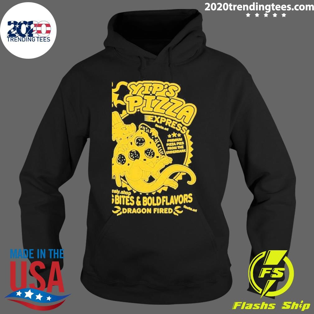 Premium yip's Pizza Big Bites Bold Flavors - Adult & Kids T-Shirts, Sweatshirts & Hoodies apparel design preview 2