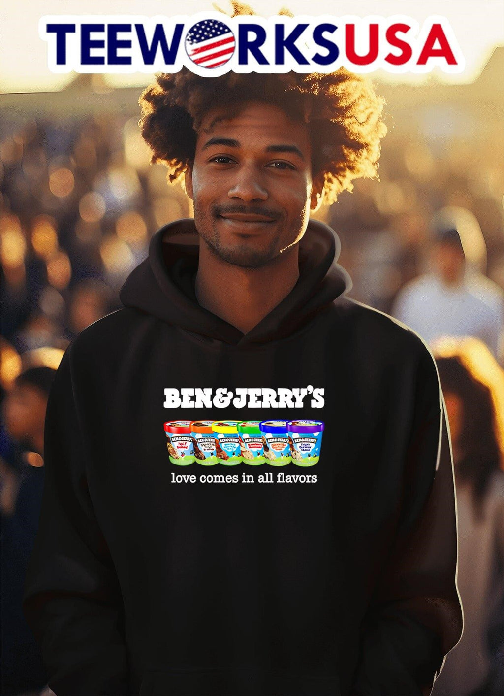 Pride Ben And Jerry's Love Comes In All Flavors - Adult & Kids T-Shirts, Sweatshirts & Hoodies apparel design preview 2