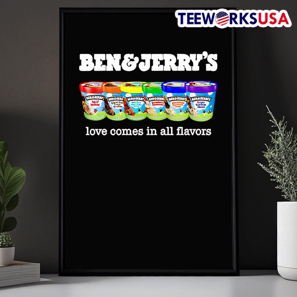 Pride Ben And Jerry's Love Comes In All Flavors - Adult & Kids T-Shirts, Sweatshirts & Hoodies apparel design preview 5