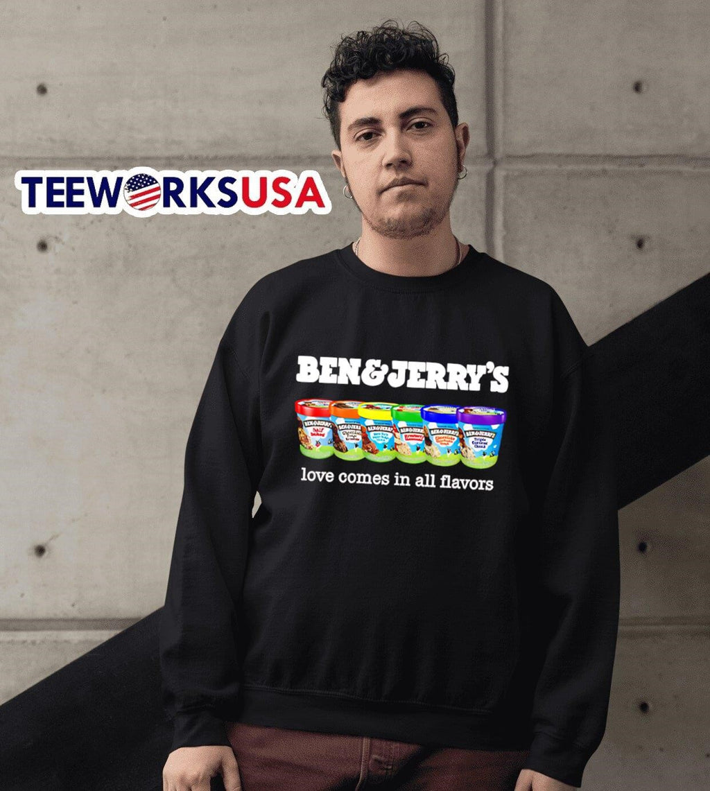 Pride Ben And Jerry's Love Comes In All Flavors - Adult & Kids T-Shirts, Sweatshirts & Hoodies apparel design preview 6