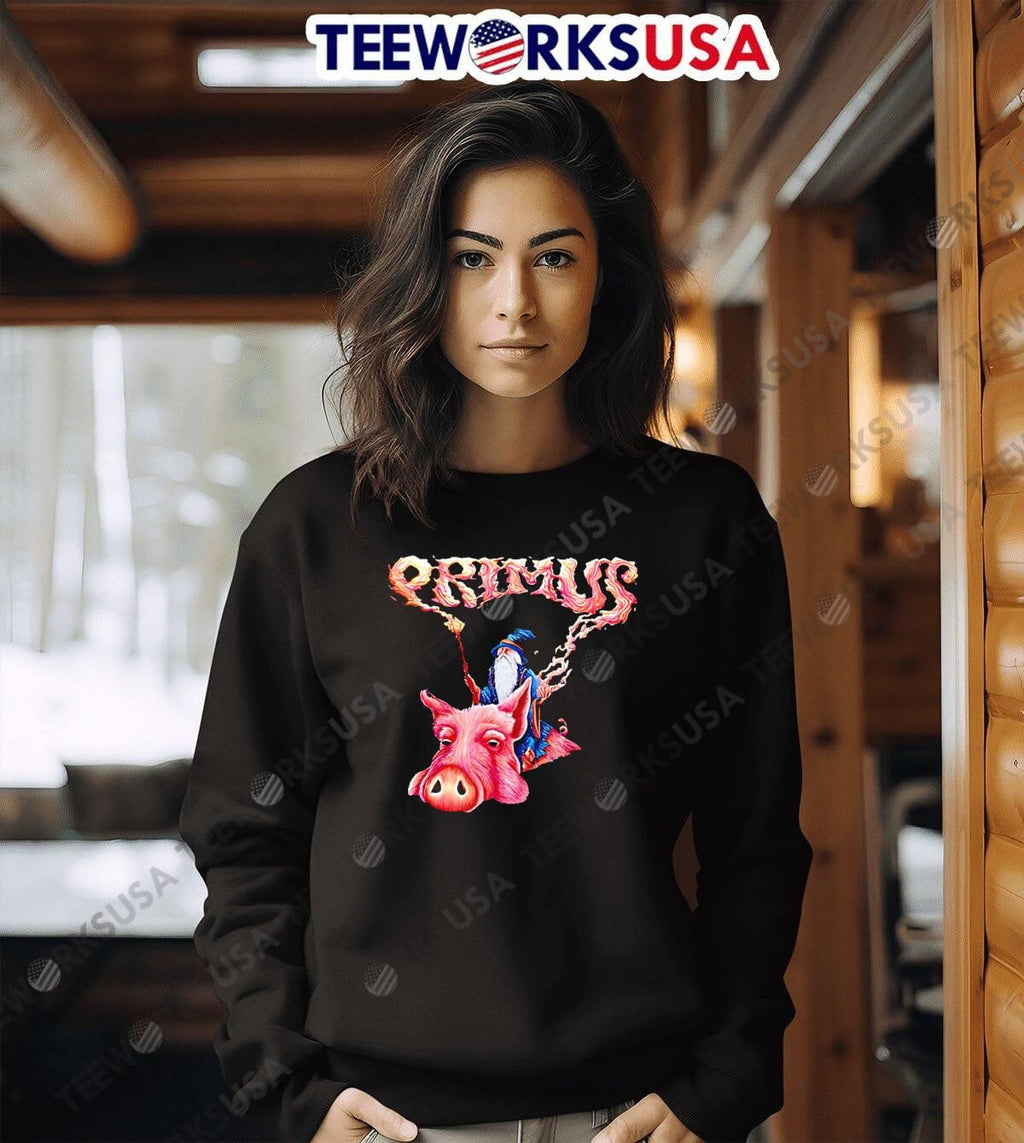 Primus band wizard riding pig fantasy - Adult & Kids T-Shirts, Sweatshirts & Hoodies apparel design preview 6