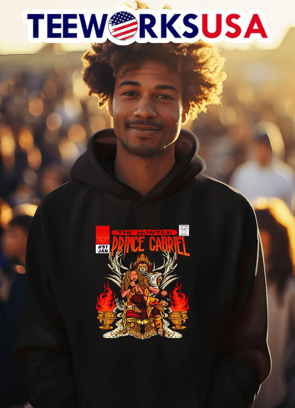 Prince Gabriel The Hunter Comic Cover - Adult & Kids T-Shirts, Sweatshirts & Hoodies apparel design preview 2