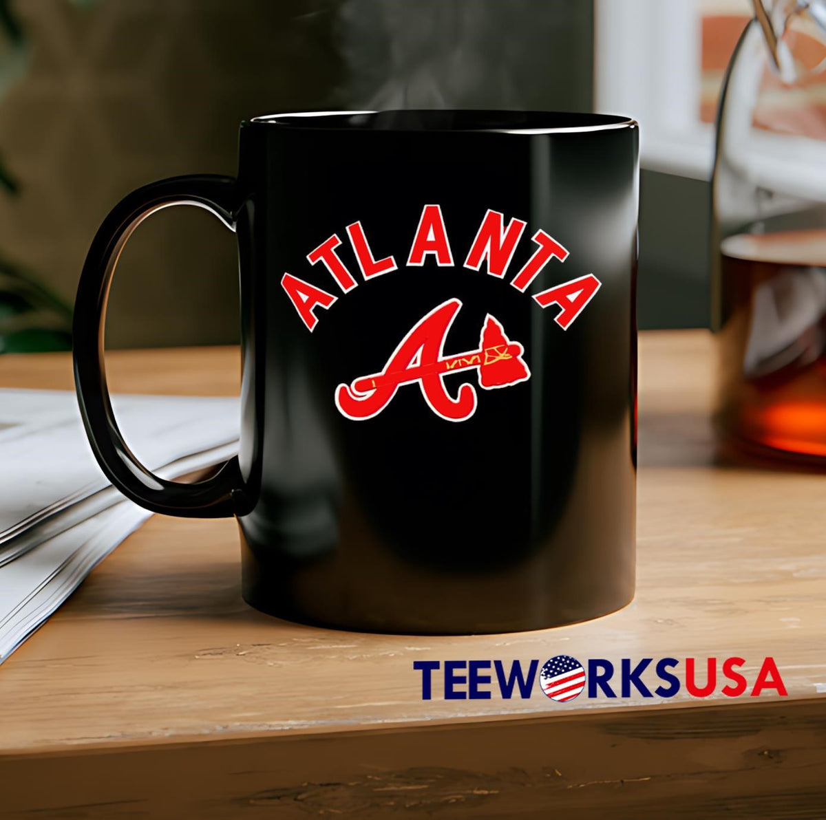 Pro Standard Atlanta Braves Red Bristle - Adult & Kids T-Shirts, Sweatshirts & Hoodies apparel design preview 2
