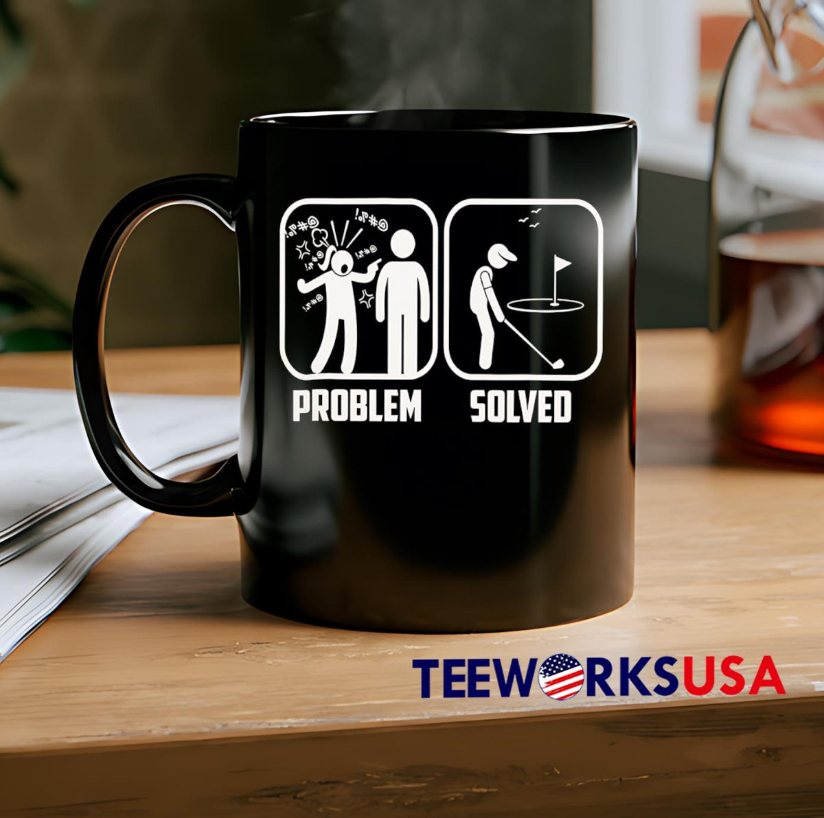Problem Solved golf - Adult & Kids T-Shirts, Sweatshirts & Hoodies apparel design preview 2